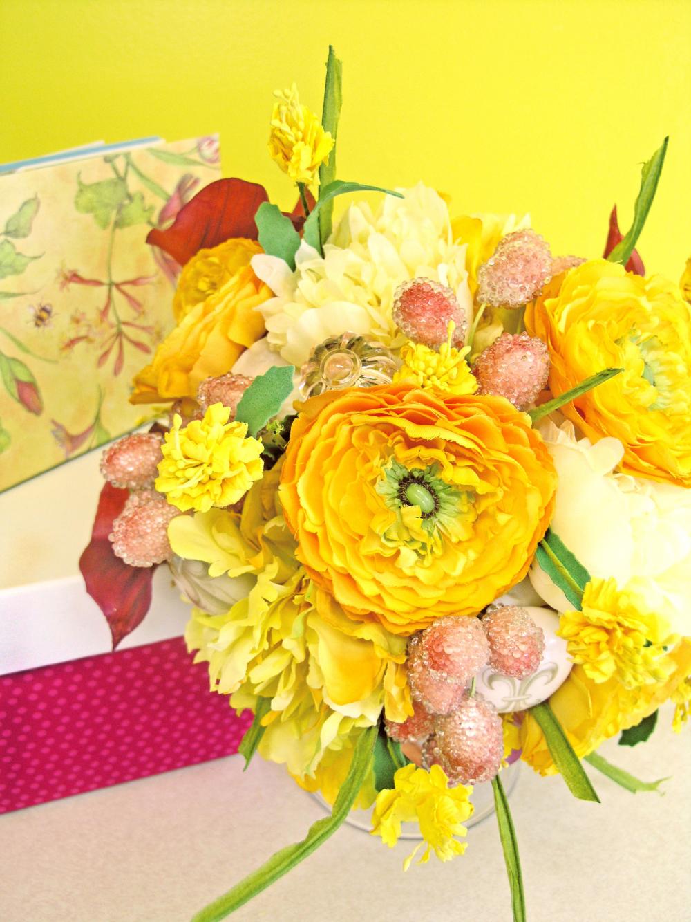 Yellow Wedding Bouquet, Fleur De Lis Bridal Bouquet